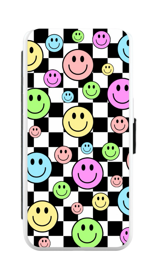 Check Smileys PU Leather IPhone Flip Case