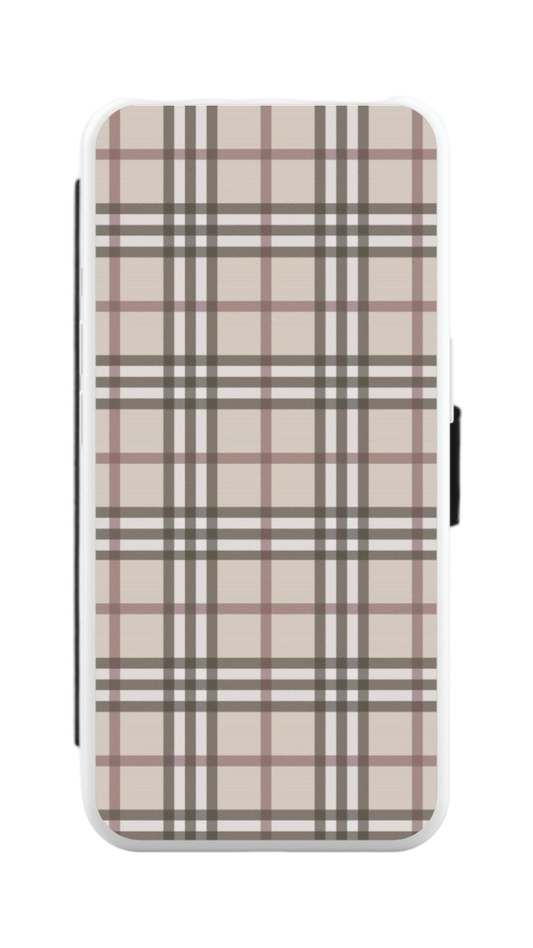 Trendy Tartan PU Leather IPhone Flip Case